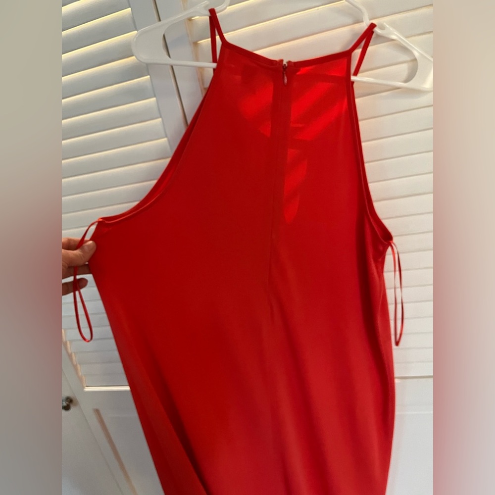 Michael Kors Melon Colored Slip Dress With Gold Detail Gem